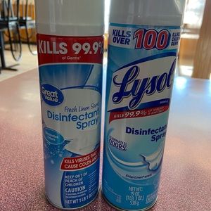 Two disinfectant spray
